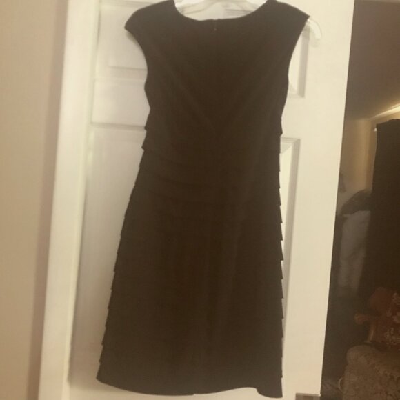 RALPH LAUREN GREEN LABEL : BLACK CAP SLEEVE LAYERED COCTAIL DRESS SIZE 10 - Picture 4 of 5